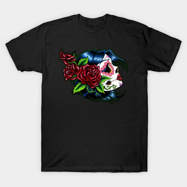 Classic Tattoo Style Sugar Skull T-Shirt by Redemption Tshirt Co.